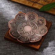 Buddha Stones Lotus Dragon Phoenix Eight Auspicious Symbols Zinc Alloy Incense Stick Holder Healing Incense Burner Decoration