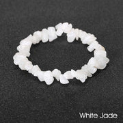 Natural Irregular Shape Crystal Stone Warmth Soothing Bracelet Bracelet BS White Jade