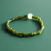 Buddha Stones Green Bamboo Jade Pattern Luck Abundance Bracelet Bracelet BS 3