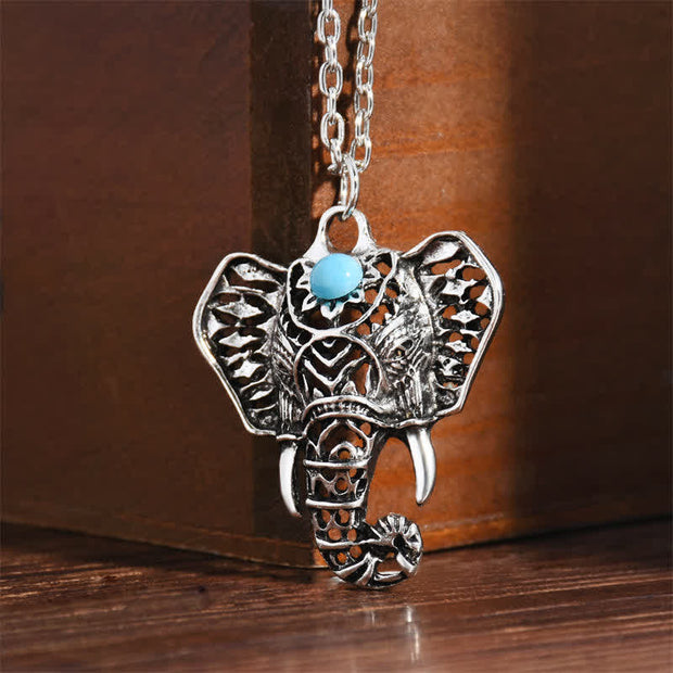 Buddha Stones Elephant Copper Luck Blessing Necklace Pendant Necklaces & Pendants BS 3