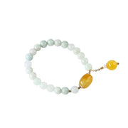 Buddha Stones Natural White Jade Agate Protection Bracelet Bracelet BS 6