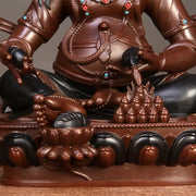 Buddha Stones Yellow Jambhala Bodhisattva Figurine Compassion Copper Statue Home Office Decoration