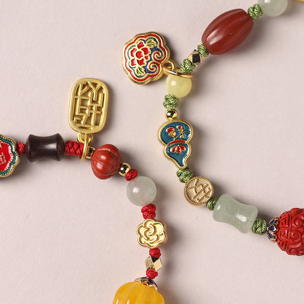 Buddha Stones Tibetan Auspicious Clouds Fortune Happiness Wealth Luck Bracelet