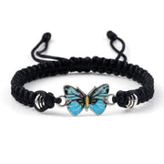 Buddha Stones Butterfly Freedom Love String Charm Bracelet Bracelet BS Black-Blue Butterfly