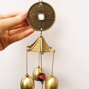 Buddha Stones Blessing Letter Elephant Bagua Auspicious Coin Wall Hanging Chime Bell Handmade Home Decoration Decorations BS Auspicious Coin (Bring Fortune and Protection)