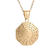 Buddha Stones Bagua Yin Yang Titanium Steel Balance Necklace Chain Pendant Necklaces & Pendants BS 6