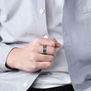 Letter Words Balance Calm Titanium Steel Rotatable Ring (Extra 30% Off | USE CODE: FS30) Rings BS 2