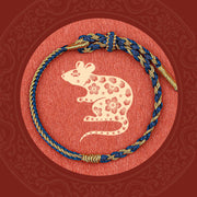 Buddha Stones Handmade Chinese Zodiac Rabbit Rooster Rat Horse Dragon Protection Braid String Bracelet Bracelet BS Dark Blue(Wrist Circumference 14-19cm)