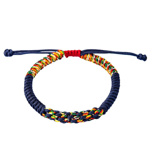 Buddha Stones Tibetan Handmade Colorful King Kong Knot Luck Braid String Bracelet Bracelet BS 11