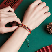 Buddha Stones Tibet Handmade Rainbow Multicolored Protection Braided String Bracelet Bracelet BS 2