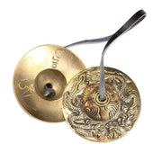 Buddha Stones Tibetan Tingsha Bell Six True Words Dragon Copper Balance Decoration With Bag Buddhist Supplies BS 14