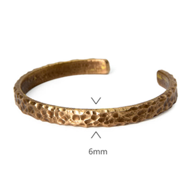 Buddha Stones Simple Design Copper Wealth Cuff Bracelet Bracelet Bangle BS 12