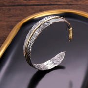 FREE Today: Feather Pattern Carved Luck Wealth Cuff Bracelet Bangle FREE FREE main