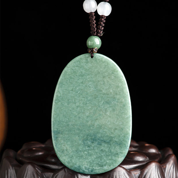 Buddha Stones Natural Jade Avalokitesvara Amulet Wealth Necklace Pendant Necklaces & Pendants BS 7