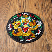 Buddha Stones Dragon Embroidery Cup Mat Pad Tea Cup Coaster Kung Fu Tea Mat Tea Mat BS Black Dragon
