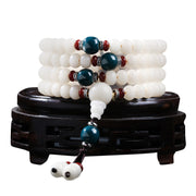 Buddha Stones Bodhi Seed Bead Lotus Blessing Charm Bracelet Mala Bracelet BS 3