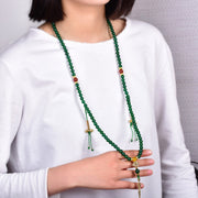 Buddha Stones 108 Beads Natural Green Agate Success Bracelet Mala Mala Bracelet BS 2