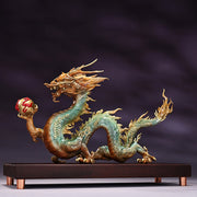 Buddha Stones Year Of The Dragon Auspicious Dragon Brass Copper Luck Success Office Decoration Decorations BS 10