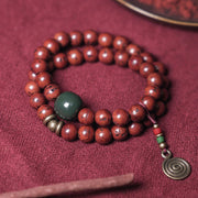 Buddha Stones Bodhi Seed Cyan Jade Copper Peace Luck Bracelet Bracelet BS 8