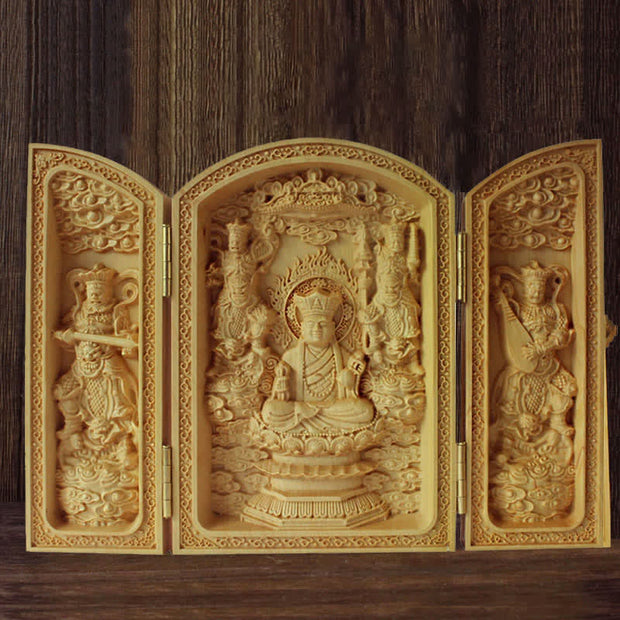 Buddha Stones Thousand-armed Avalokitesvara Kwan Yin Buddha Boxwood Wealth Home Decoration Altar Prayer Altar BS Ksitigarbha