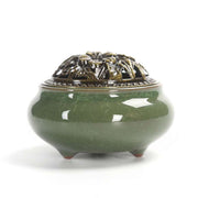 Buddha Stones Colorful Ceramic Incense Burner Incense Burner BS Deep Green