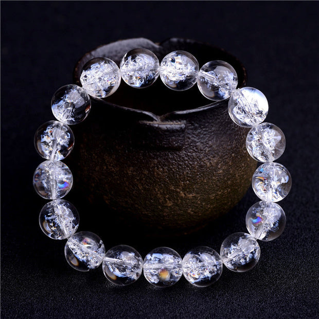 Buddha Stones Natural White Crystal Protection Healing Bracelet