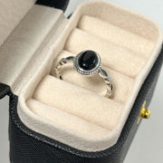 Buddha Stones 925 Sterling Silver Black Onyx Fortune Ring Ring BS 8
