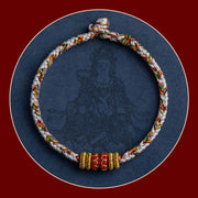 Buddha Stones Tibet Handmade Chinese Zodiac Natal Buddha Luck Strength Braided String Bracelet Bracelet BS 19