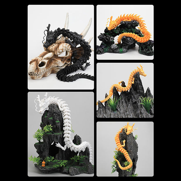 Buddha Stones Feng Shui Dragon Luminous 3D Printed Dragon Luck Success Home Decoration