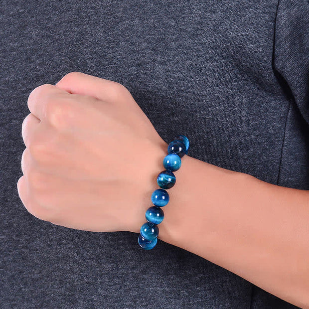 Buddhastoneshop Blue Tiger Eye Protection Bracelet