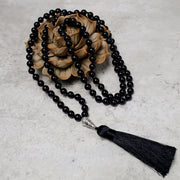 Buddha Stones 108 Mala Black Onyx Beads Yoga Meditation Prayer Beads Necklace Bracelet BS 2