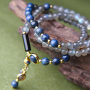 Buddha Stones Moonstone Lazurite Calm Healing Positive Bracelet Bracelet BS 12