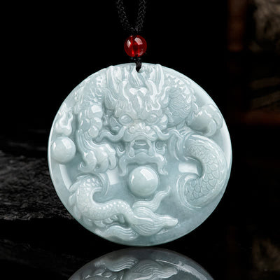 Buddha Stones Chinese Zodiac Dragon Jade Success Amulet String Necklace Necklaces & Pendants BS Jade(Prosperity♥Abundance)