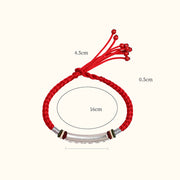 Buddha Stones 999 Sterling Silver Om Mani Padme Hum Protection Strength String Bracelet Bracelet BS 7
