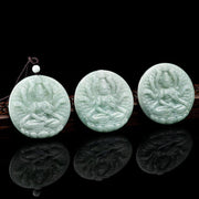 Buddha Stones Thousand-Hand Kwan Yin Avalokitesvara Jade Blessing String Necklace Pendant Necklaces & Pendants BS 7