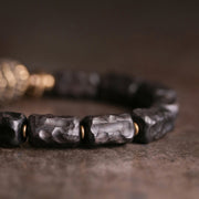 Buddha Stones Ebony Wood Copper Balance Protection Couple Bracelet Bracelet BS 6