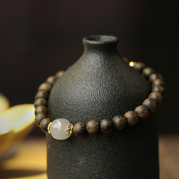 Buddha Stones Agarwood Jade Strength Calm Bracelet Bracelet BS 5