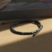 Buddha Stones Black Onyx Bead Support Protection Bracelet Bracelet BS Black Onyx 14 Beads Bracelet(Wrist Circumference Above 18cm)