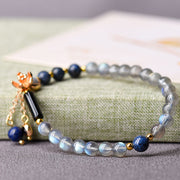 Buddha Stones Moonstone Lazurite Calm Healing Positive Bracelet Bracelet BS 5