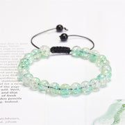 Buddha Stones Colorful Liuli Crystal Luck Strength Handmade Braided Bracelet