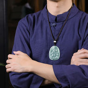 Buddha Stones Natural Jade Ganesh Ganpati Elephant Protection Amulet Necklace Pendant Necklaces & Pendants BS 3