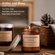 Buddha Stones Amber Moss Teak Cedar Fragrance Meditation Prayer Scented Aromatherapy Soy Wax Candle