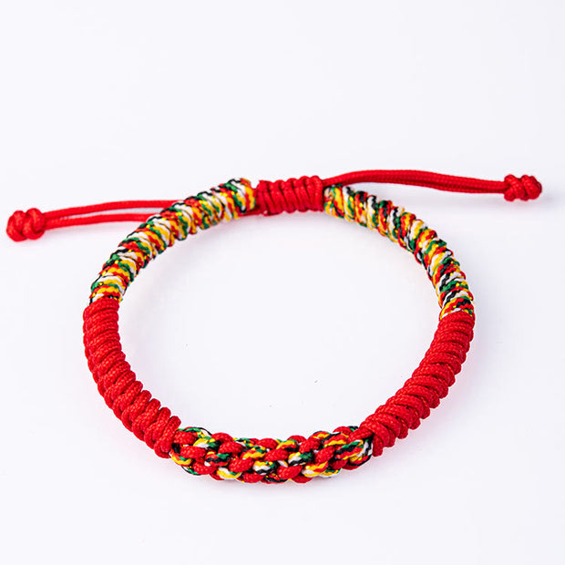 Buddha Stones Tibetan Handmade Colorful King Kong Knot Luck Braid String Bracelet Bracelet BS 5