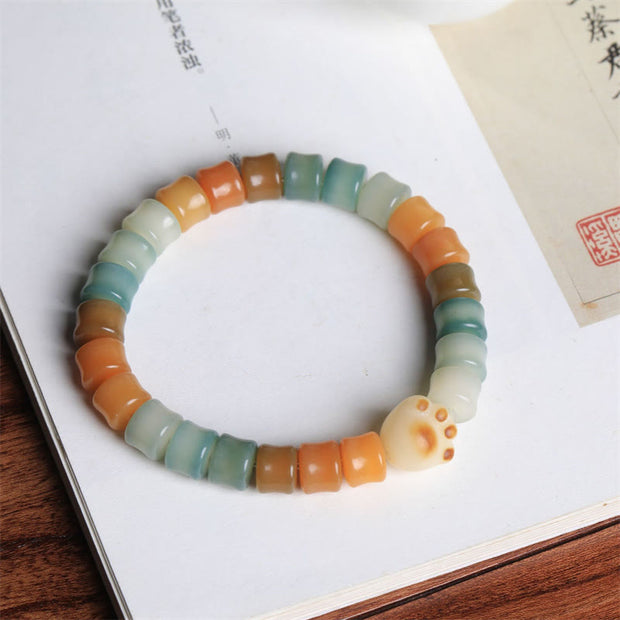 Buddha Stones Colorful Bodhi Seed Cat Paw Wisdom Bracelet Bracelet BS 2