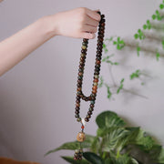 Buddha Stones 108 Mala Beads Dunhuang Color Bodhi Seed Dzi Bead Keep Away Evil Spirits Bracelet Mala Bracelet BS 5