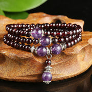 Buddha Stones Natural Garnet Amethyst Protection Bracelet Bracelet Necklaces & Pendants BS 5.5mm Garnet&Amethyst