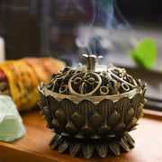 Buddha Stones Tibetan Lotus Shaped Purify Incense Burner Incense Burner BS 7
