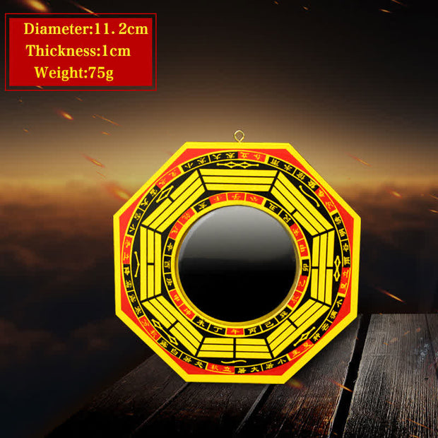 Buddha Stones Feng Shui Bagua Map Balance Living Room Energy Map Mirror Bagua Map BS 4 IN Convex Mirror Yellow