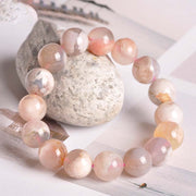 Buddha Stones Sakura Agate Peace Blessing Bracelet Bracelet BS 12mm