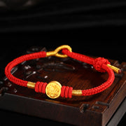 Buddha Stones Year of the Dragon 999 Gold Tai Sui Amulet Big Dipper Luck Handcrafted Bracelet Bracelet BS 1